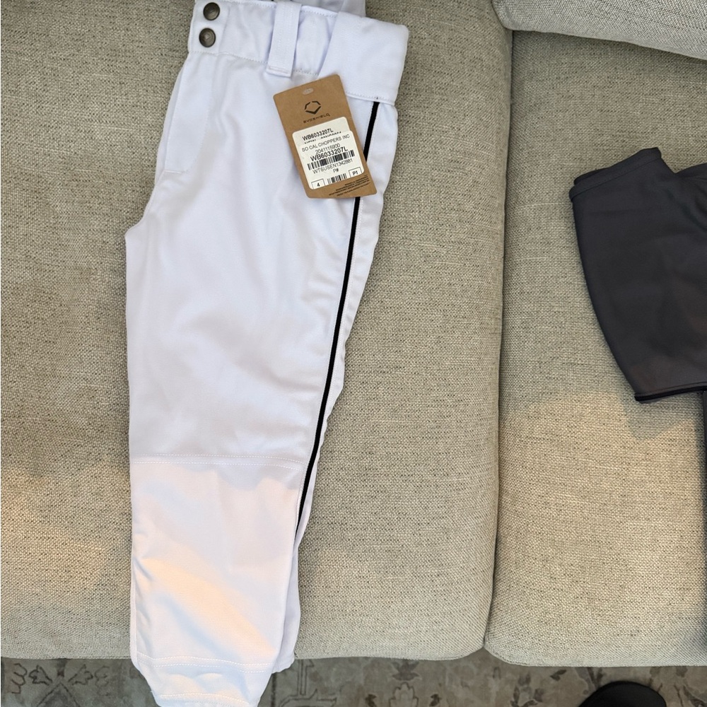 White Riding Pants with Black Stripe